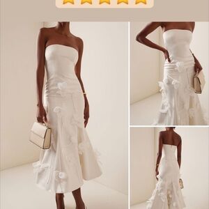 Elegant White Strapless Dress